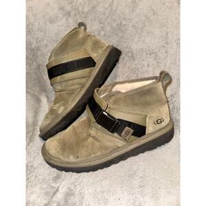 UGG NEUMEL SNAPBACK MOSS GREEN LEATHER WOOL CLASSIC MEN'S BOOTS SIZE US 10